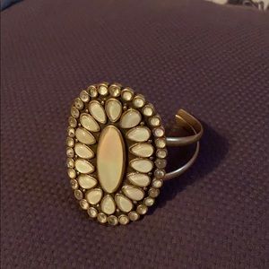 Lucky brand gold and opalescent stone bracelet